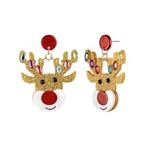 Festive Reindeer Earrings for Kids